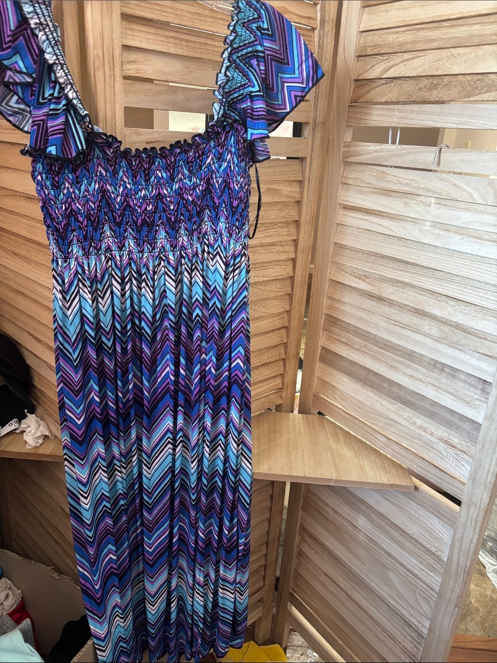 Women’s Blue & Purple Chevron Maxi Dress XL-XXL